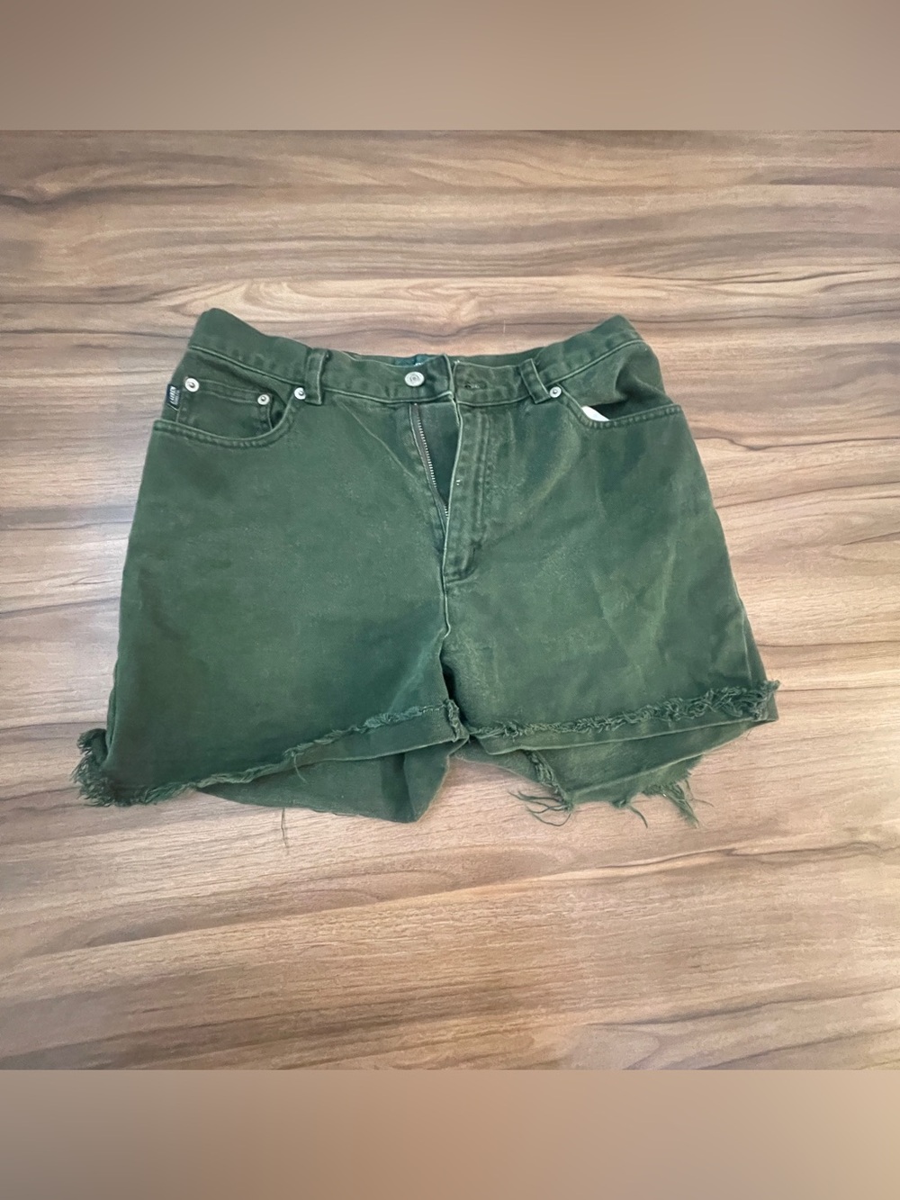 Vintage Ralph Lauren Jean Co High-Rise Olive Green Women’s Frayed Hem Shorts 8P